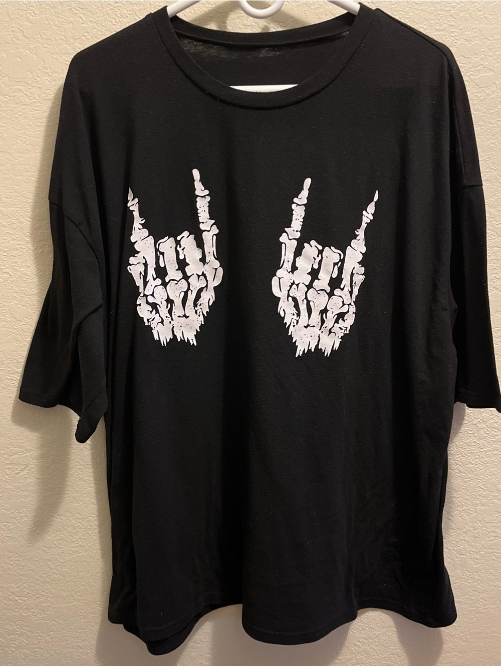 Black Graphic Skeleton Hands Women’s Shirt